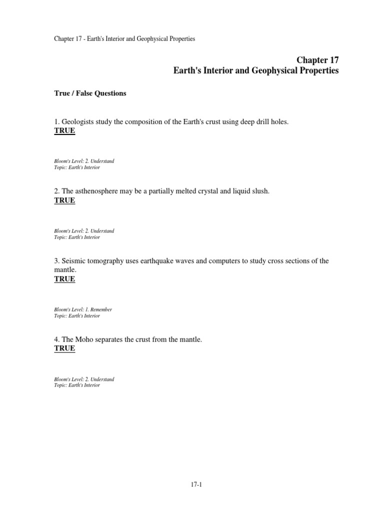 Chap 017 Structure Of The Earth Geophysics
