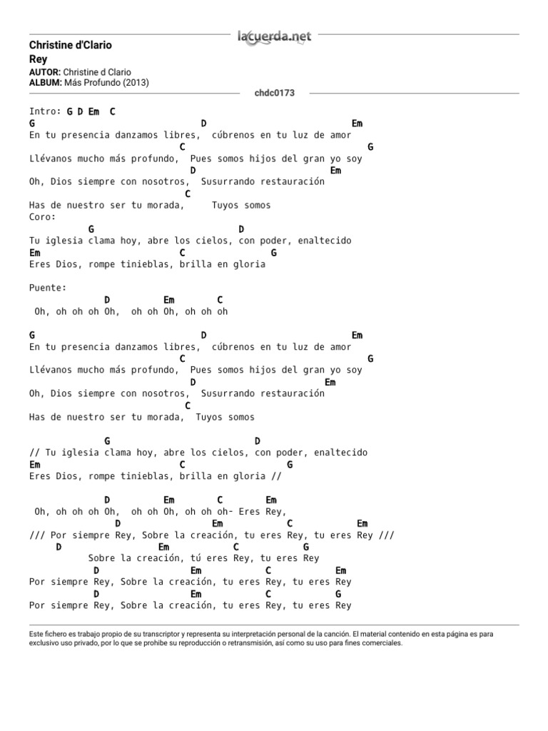 Christine D’Clario Rey Letra : Letra Rey Christine D’Clario De Cancion ...