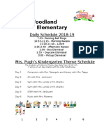 Kindergarten Daily and Special Schedule2018-19