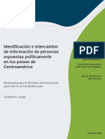 Identificacion e Intercambio de Informacion Sobre Personas Expuestas Politicamente en Los Paises de Centroamerica