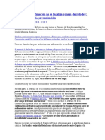 Un Delito de Profanación No Se Legaliza Con Un Decreto