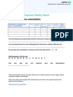 Weekly Report Template Employee Weekly Report