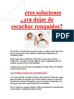 Quieres Soluciones para Dejar de Escuchar Ronquidos