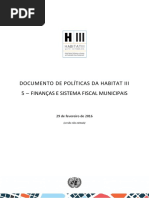 Documento de Políticas Da Habitat III 5 – Finanças e Sistema Fiscal Municipais