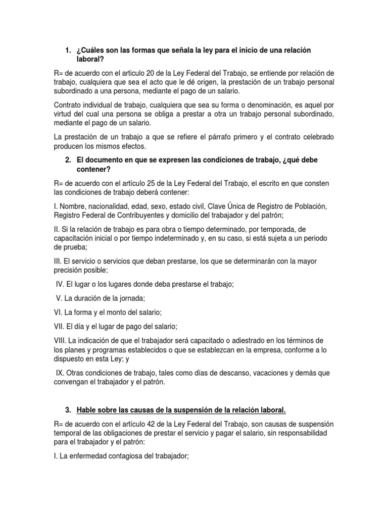 Cuáles Son Las Formas Que Señala La Ley Para El Inicio De Una Relación