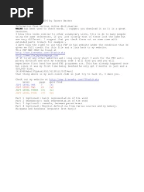 Jlpt Vocabulary List Pdf Nature