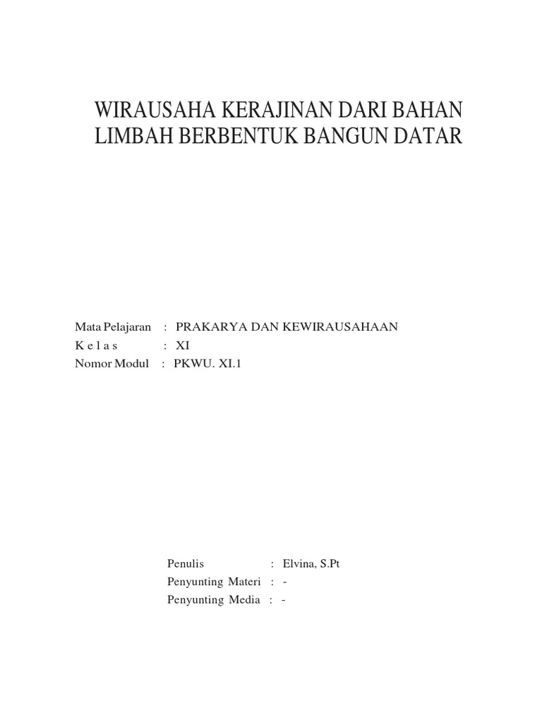 Modul Prakarya Dan Kewirausahaan