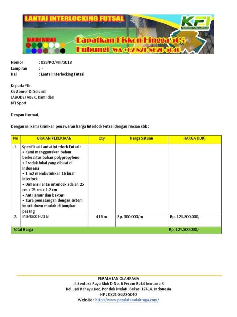WA 62 821 8620 5040 HARGA TERBARU Lantai Interlock Lapangan Futsal