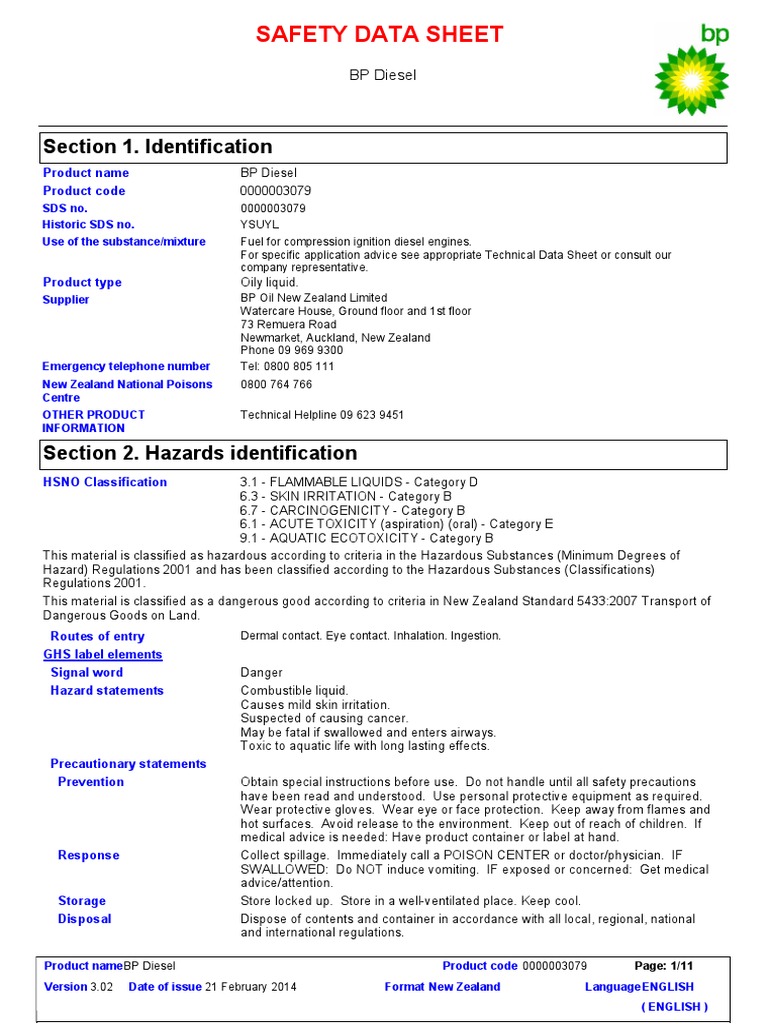 Msds Diesel PDF PDF Personal Protective Equipment Dangerous, 50 OFF