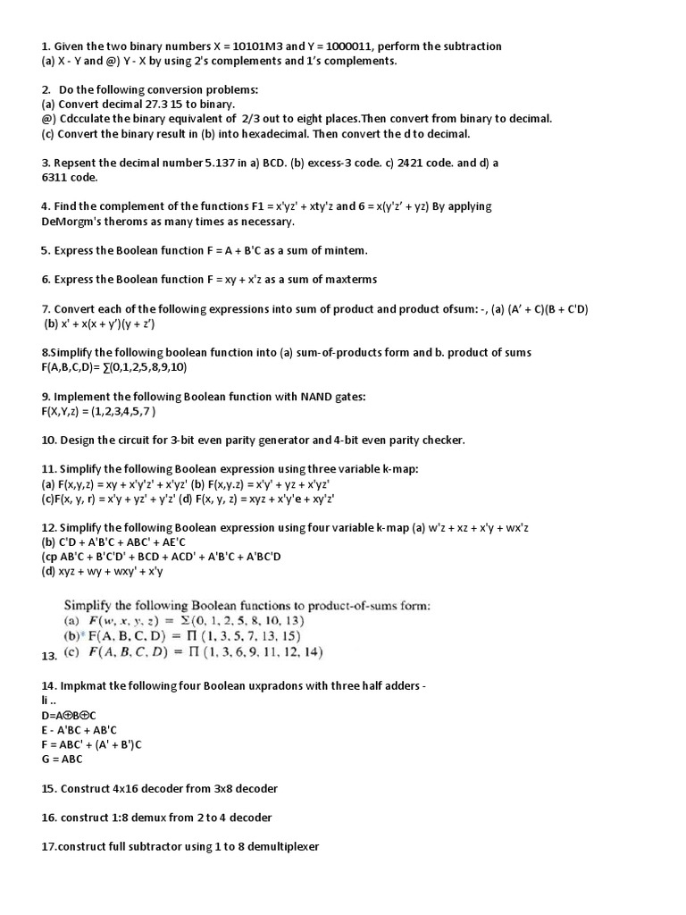 digital questions | Computer Engineering | Electronic Circuits