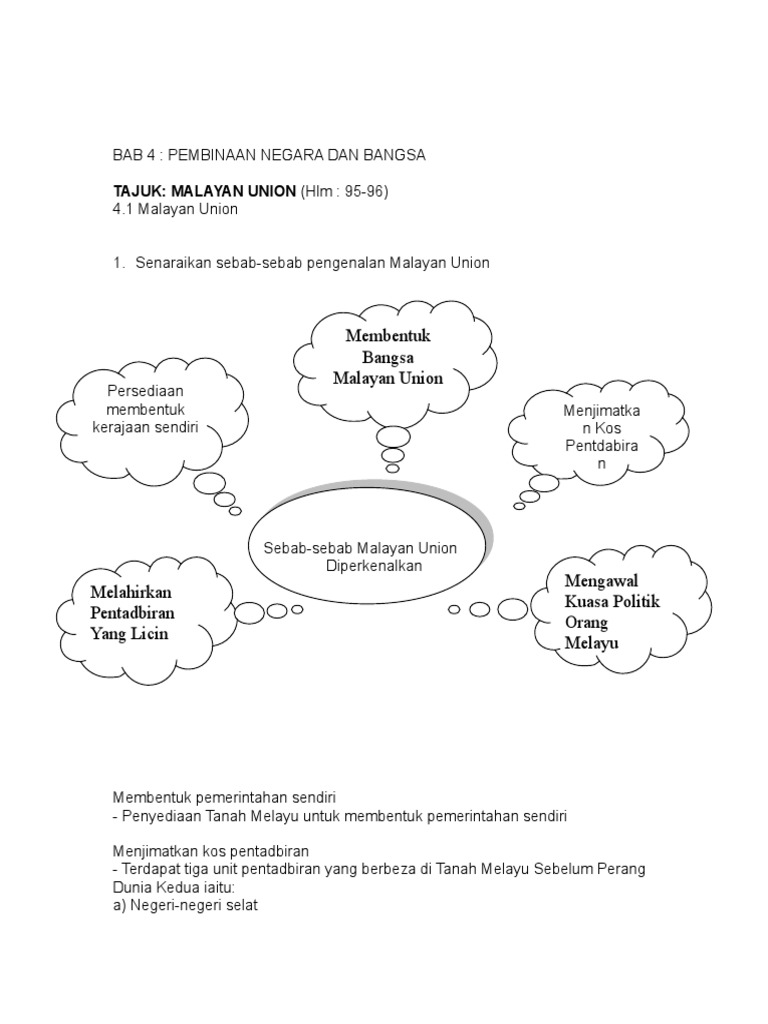 Nota Sejarah Tingkatan 5 Bab 4 | PDF