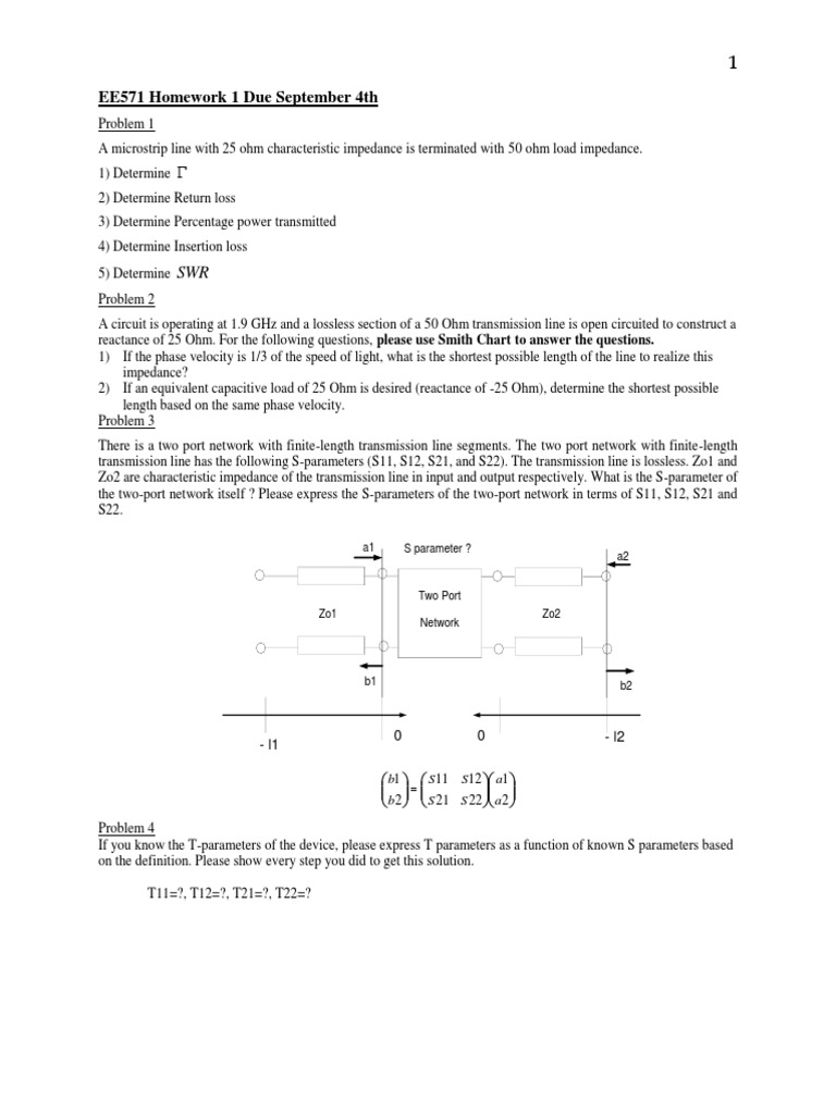 Transmission Line and Matching Circuit Analysis | PDF | Electrical ...