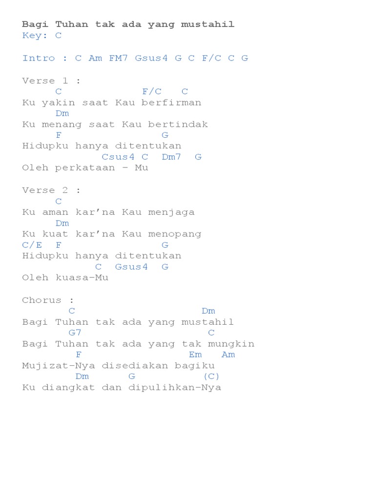 Semua Dari Sukacita Surga Chord