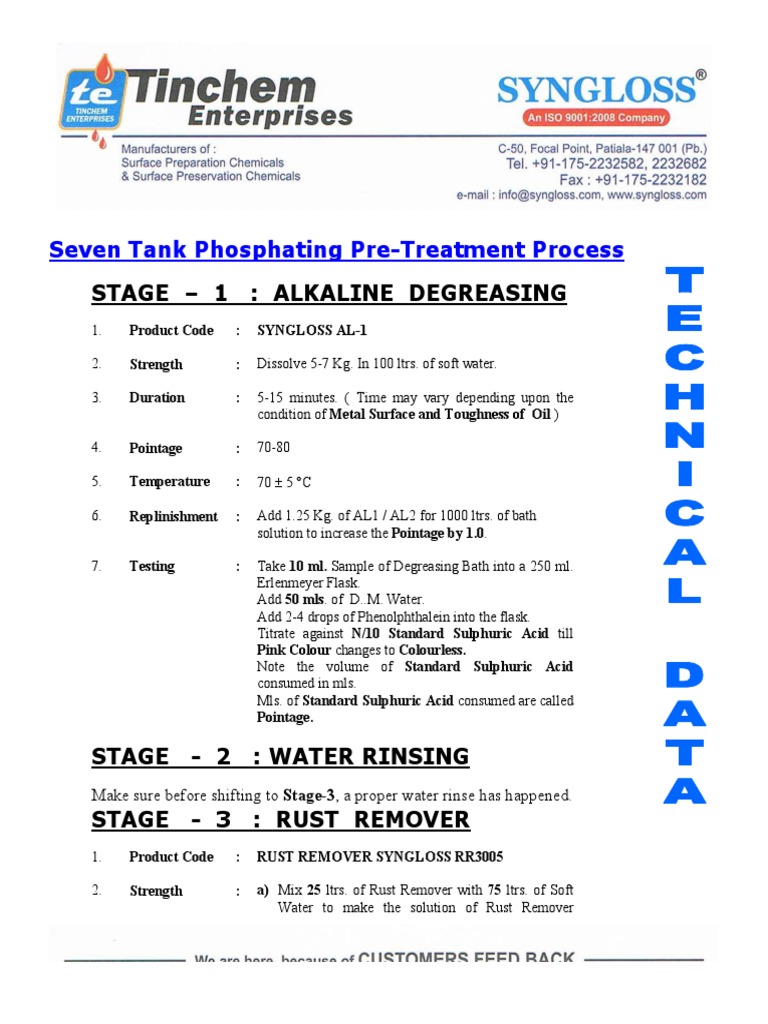 Phosphating Chemicals | PDF
