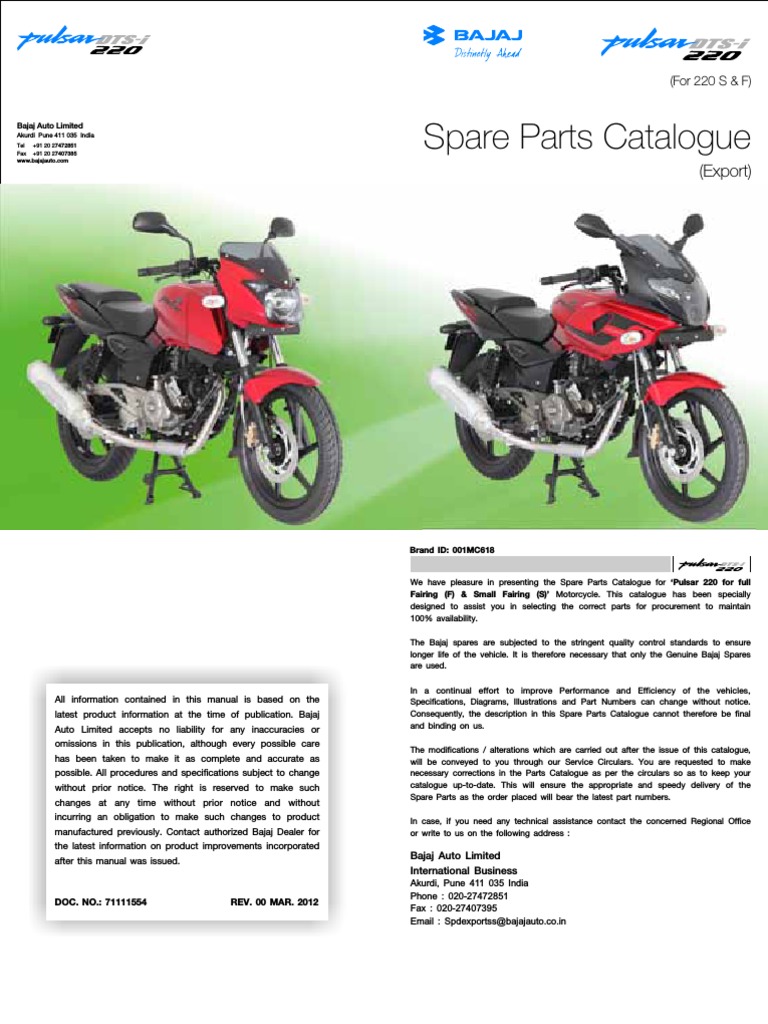 BAJAJ PULSAR 220 SERVICE MANUAL PDF visual data 8
