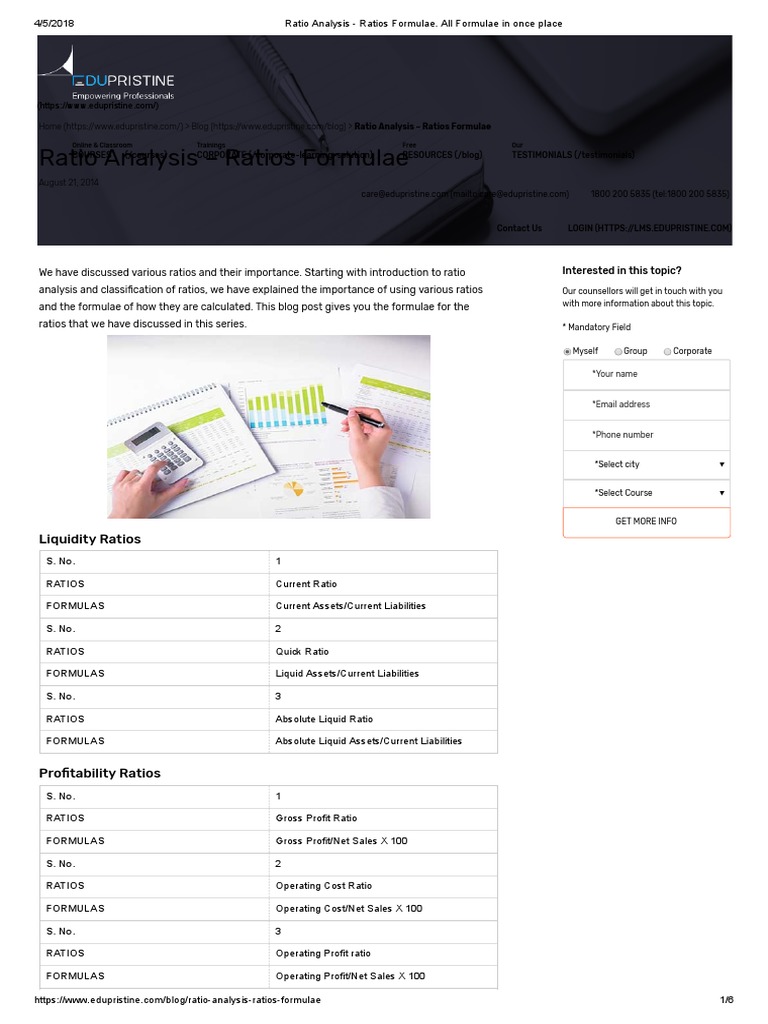 Comprehensive Ratio Analysis Formulas | PDF | Dividend | Equity (Finance)