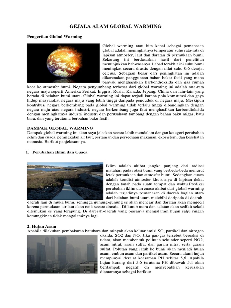 Gejala Alam Global Warming