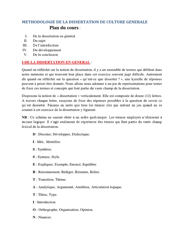 Méthodologie De Dissertation Schémas D opposition Plan à La Française Documents - Proba - Dissertation | PDF | Sujet (Grammaire) | Dialectique