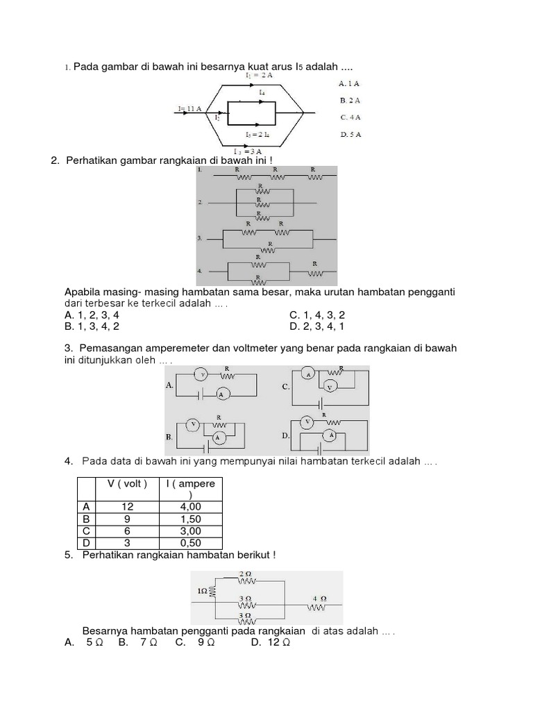Soal Listrik Dinamis Kelas 9 dan 12 | PDF