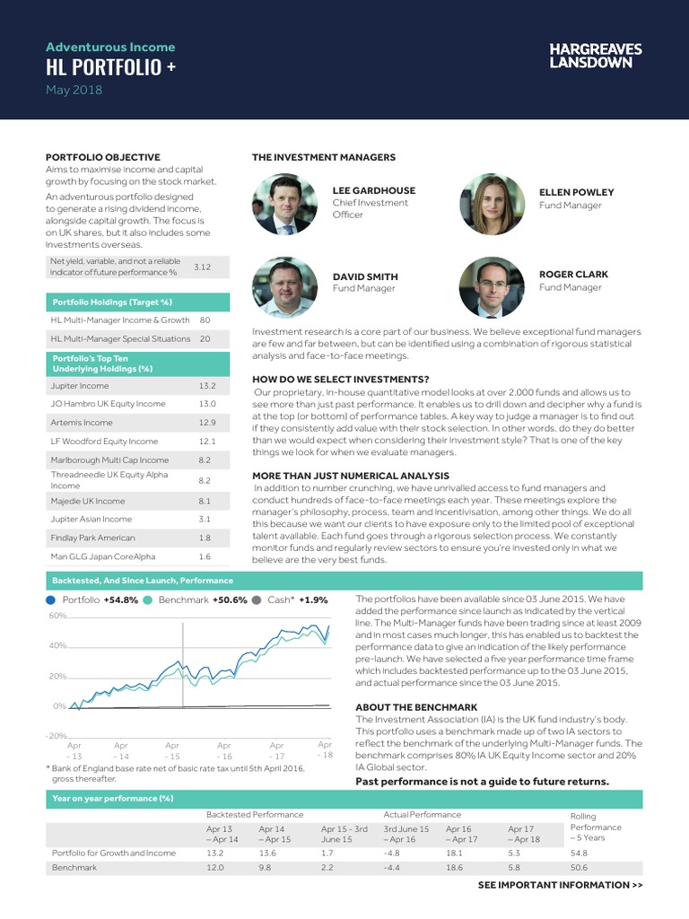 HL Portfolio +: Adventurous Income | PDF | Stock Market | Investing