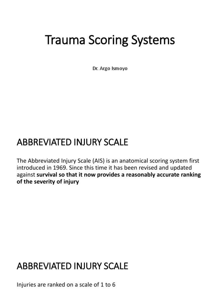 Trauma Scoring Systems Overview | PDF