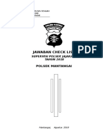 Supervisi Polsek JJR Agustus 2018