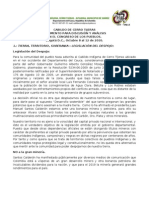 Cabildo de Cerro Tijeras Documento para Discusión y Análisis en El Congreso de Los Pueblos