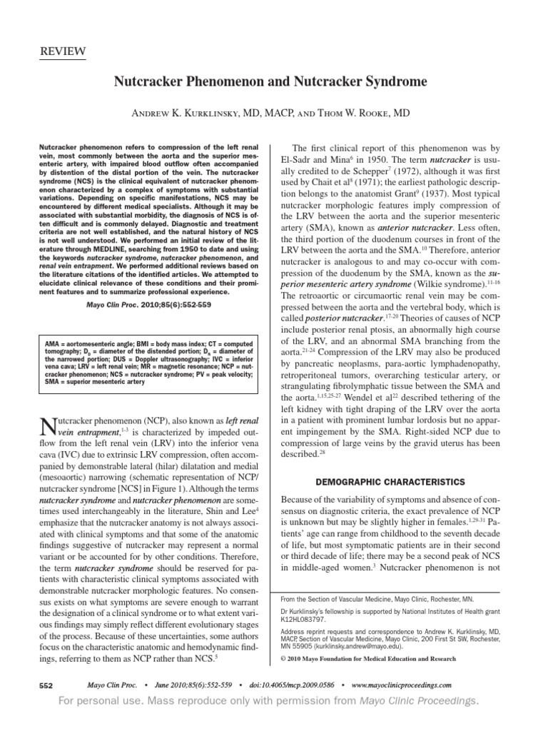Nutcracker Syndrome PDF Medical Ultrasound Varicose Veins