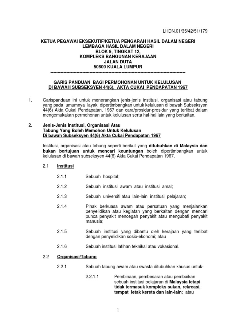 Surat Rasmi Rayuan Kepada Lhdn - Rasmi W