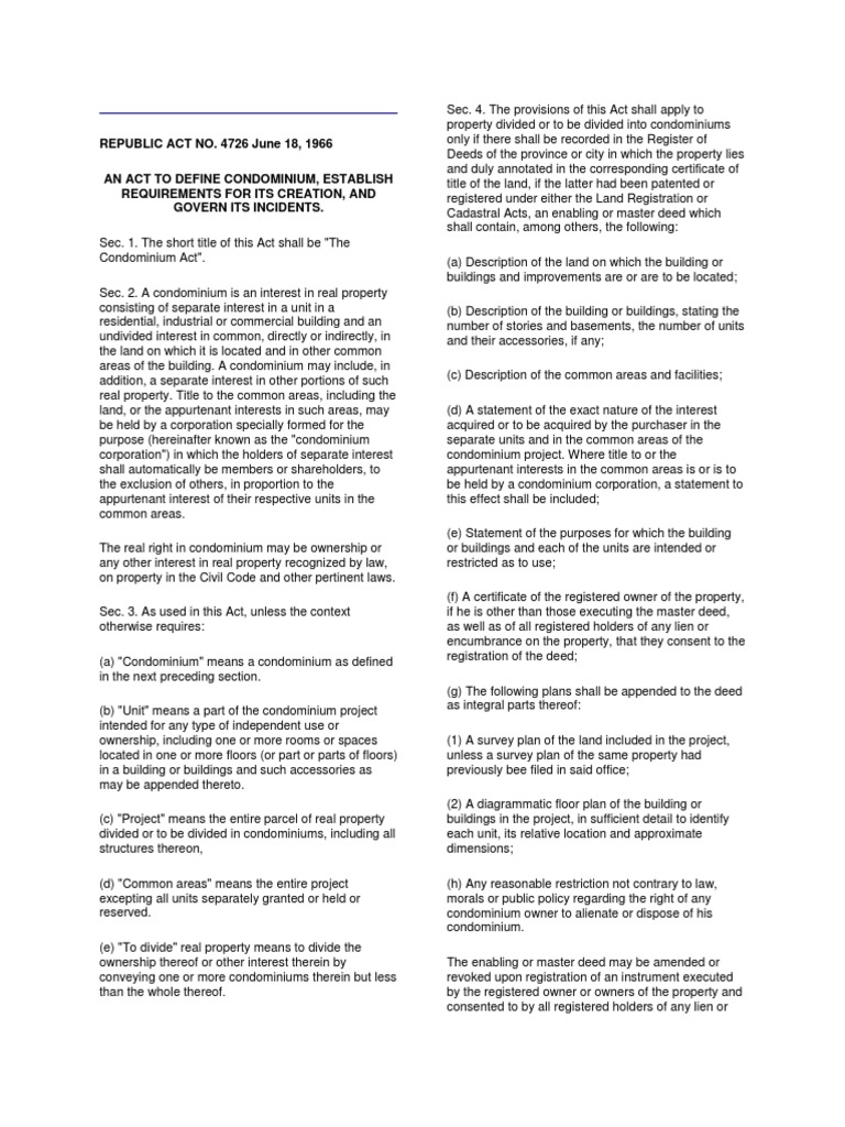 Condominium Act PDF Condominium Ownership