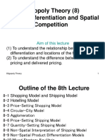 Oligopoly Theory (8) Product Differentiation and Spatial Competition
