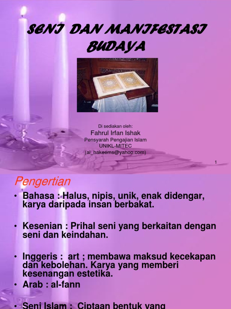 Bab 5 Seni Dan Manifestasi Budaya