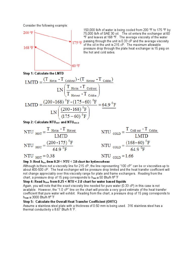 Step 1 Calculate The LMTD HOT Cold PDF Heat Heat Exchanger