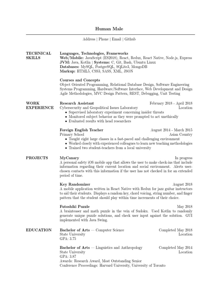 Anonymous Resume | PDF | Graphical User Interfaces | Computer Programming