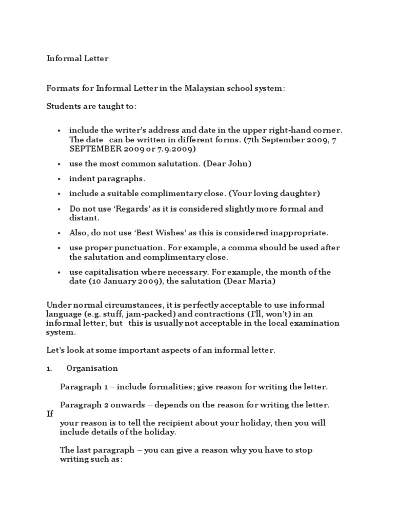 Sample Informal Letter Spm : SPM Directed Writing Example – UQGRJ