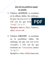 Acentuación de Palabras 4to