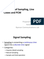 Summary of Sampling, Line Codes and PCM: Prepared For ELE 745 Xavier Fernando Ryerson Communications Lab