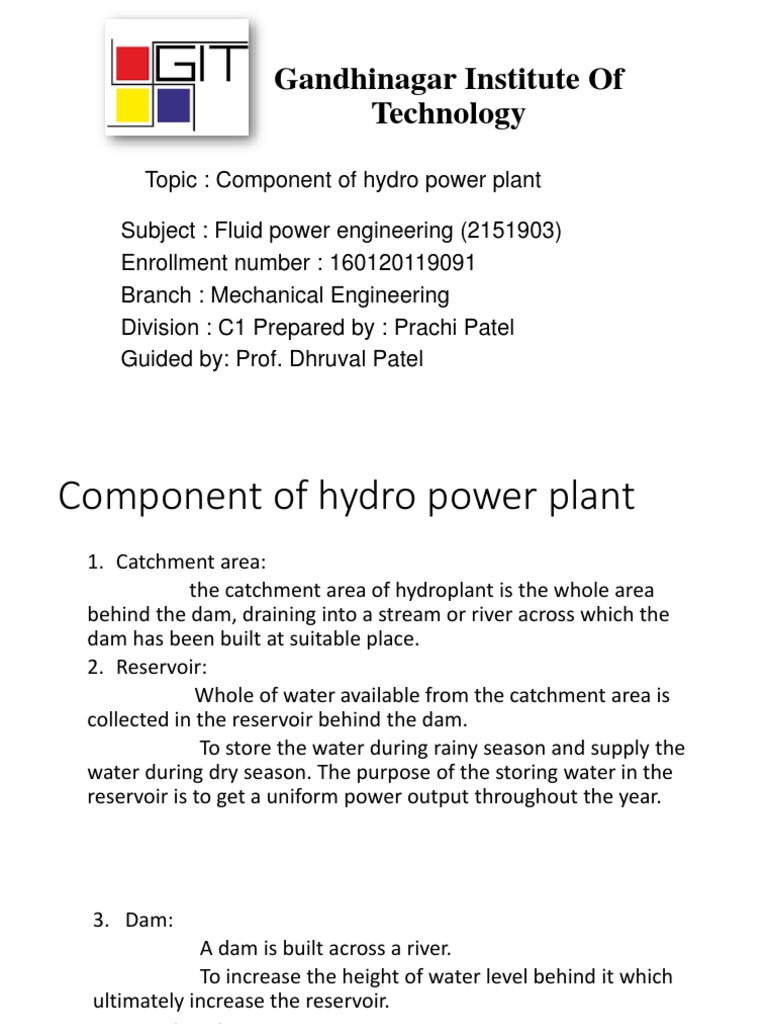 Components of a Hydropower Plant | PDF | Turbine | Hydroelectricity