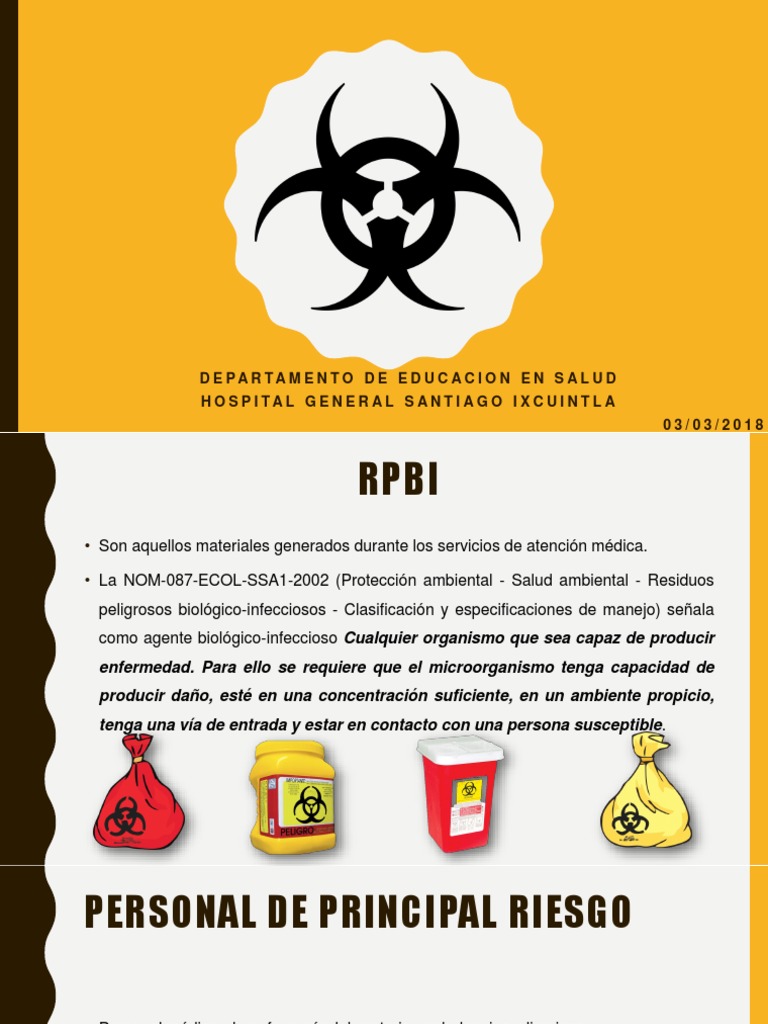 Presentacion RPBI.pptx | Laboratorios | Residuos