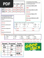 Fractions Decimals and Percentages ANSWERS