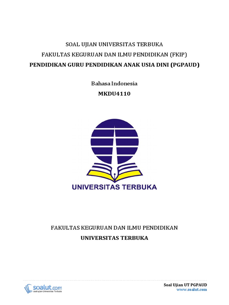 Download Soal Ujian Ut Pgpaud Mkdu4110 Bahasa Indonesia Pdf