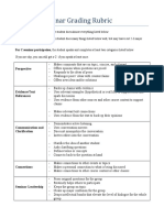 9th Grade Seminar Rubric