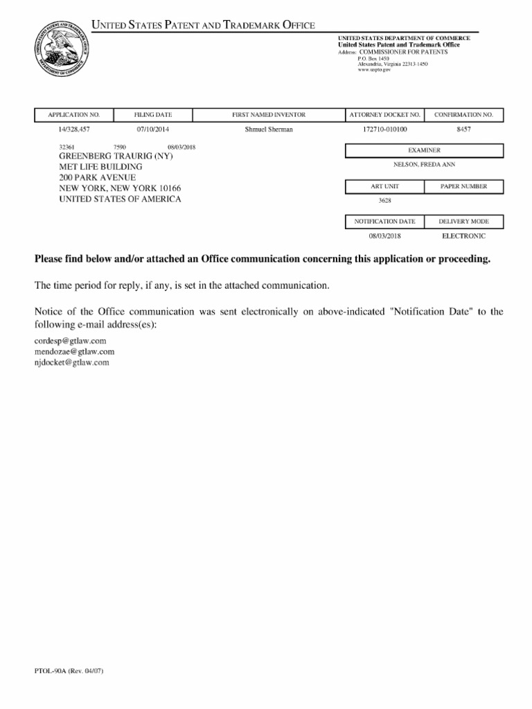 Final Rejection of Broker Genius Patent. 8/3/2018 | PDF