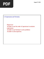 1-1 Expressions and Formulas