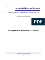 PRODUÇÃO TEXTUAL INTERDISCIPLINAR EM GRUPO Temática Interdisciplinar: Empresa - "Doces Sensações" Curso Administração Semestre: 7º e 8º