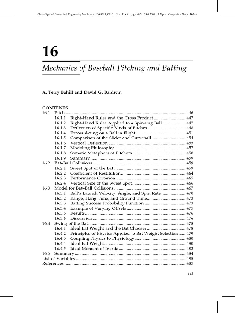 Mechanics of Baseball Pitching and Batting | PDF | Pitcher | Rotation