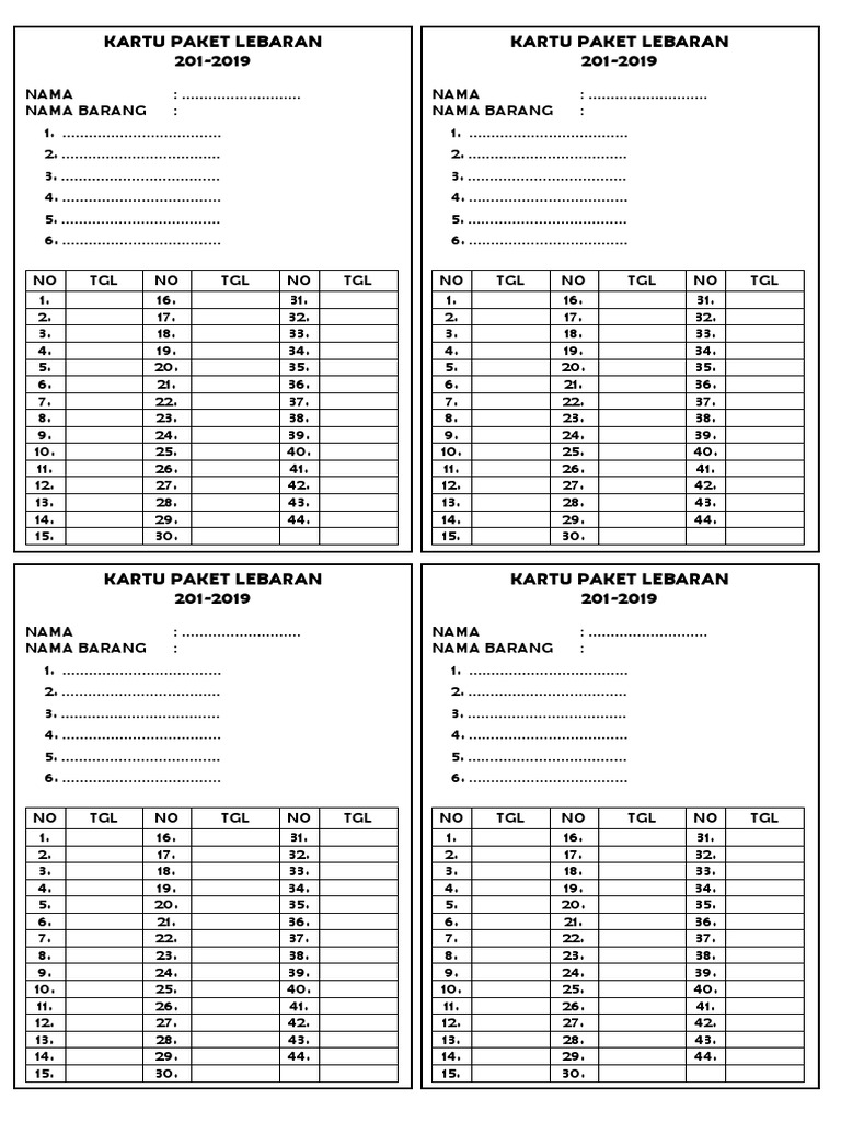 Contoh Buku Paket Lebaran