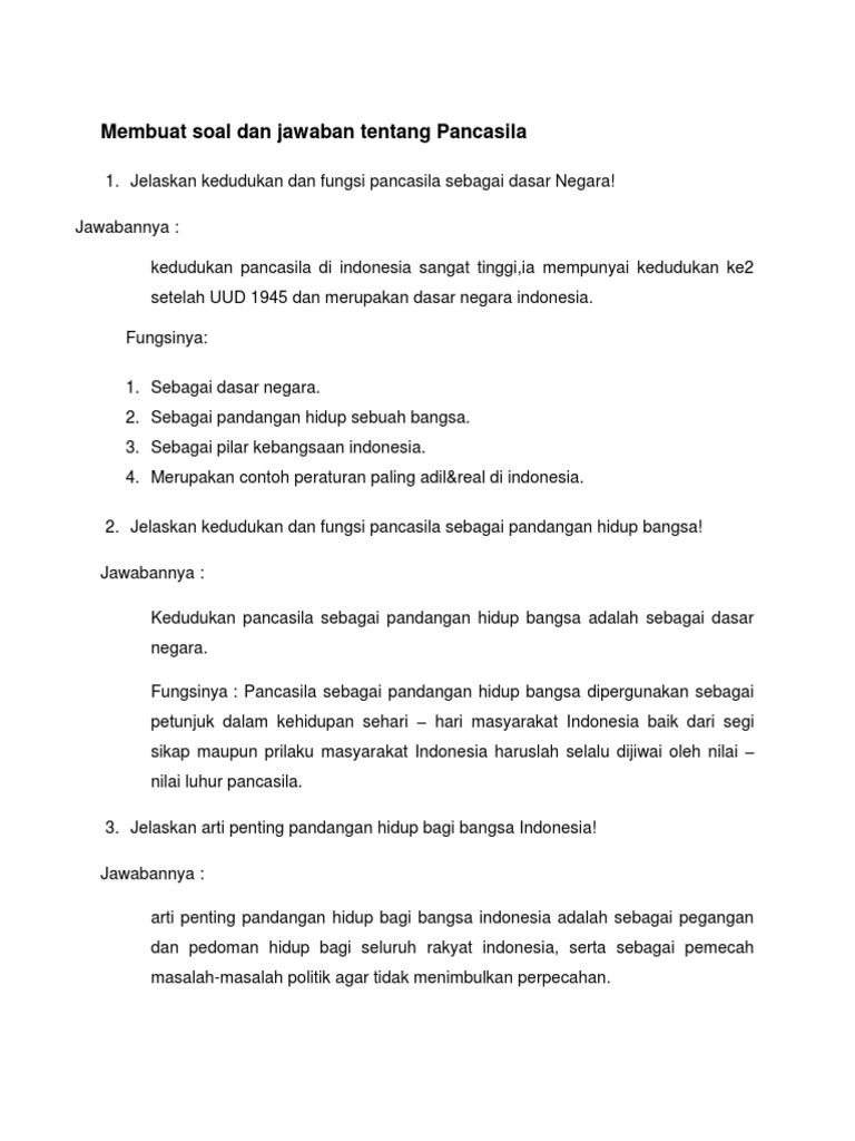 Jelaskan kedudukan dan fungsi pancasila sebagai dasar negara