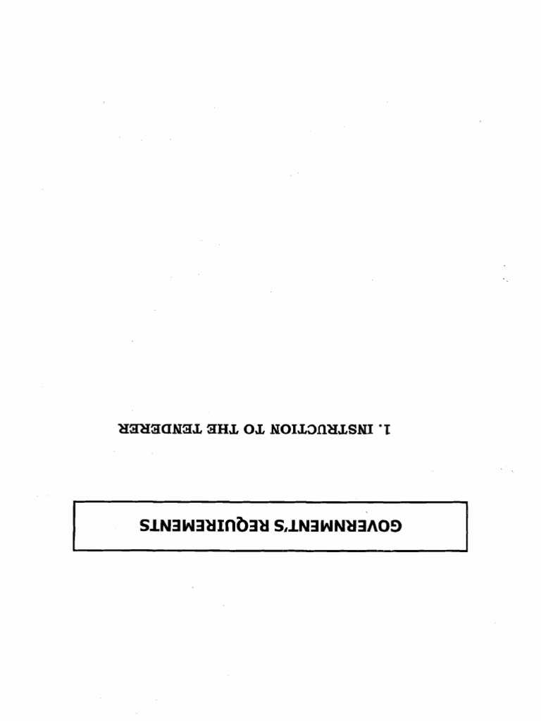 1 INSTRUCTION TO TENDERER