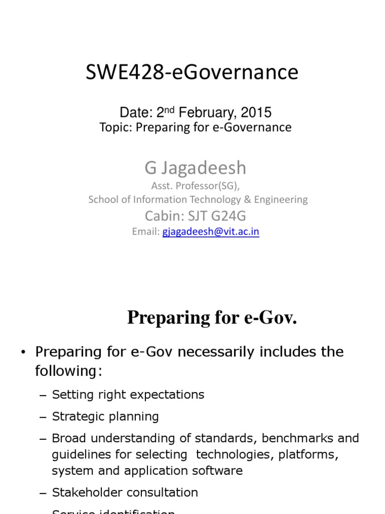 Preparing for E-Governance Strategy | PDF | E Government | Strategic ...